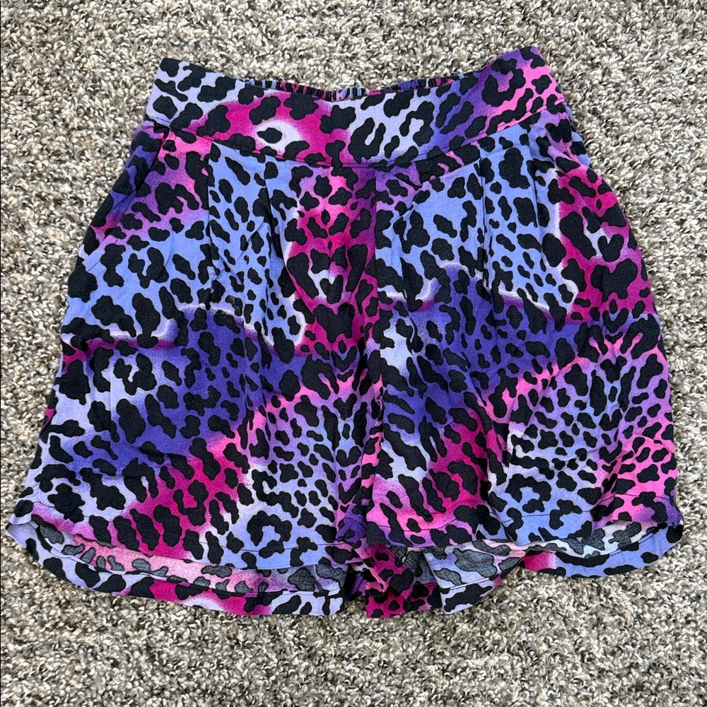 Decree High Waist Leopard Print Shorts
